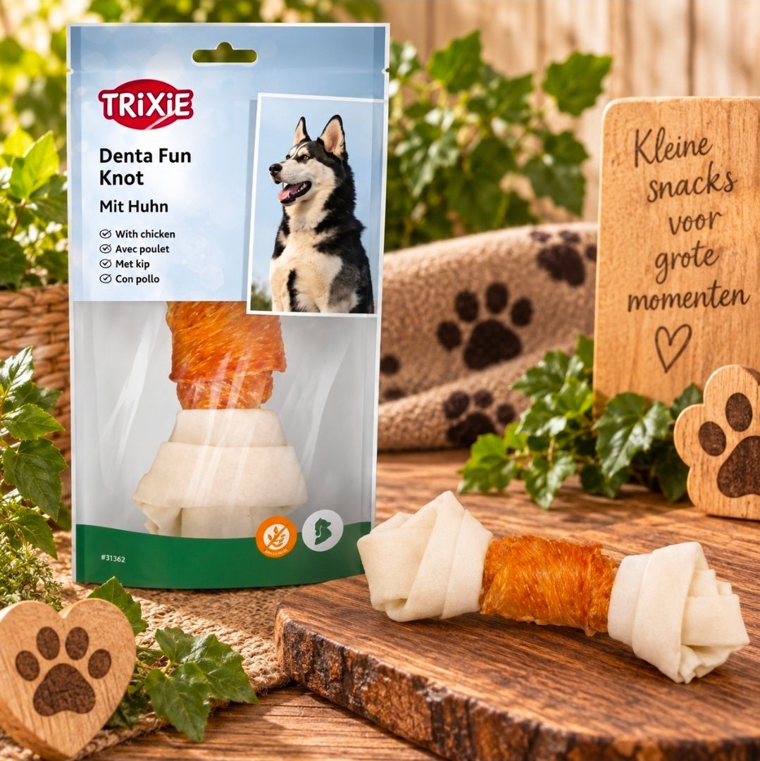 Knotted Chicken Chewing Bone, Trixie Denta Fun - 18 cm