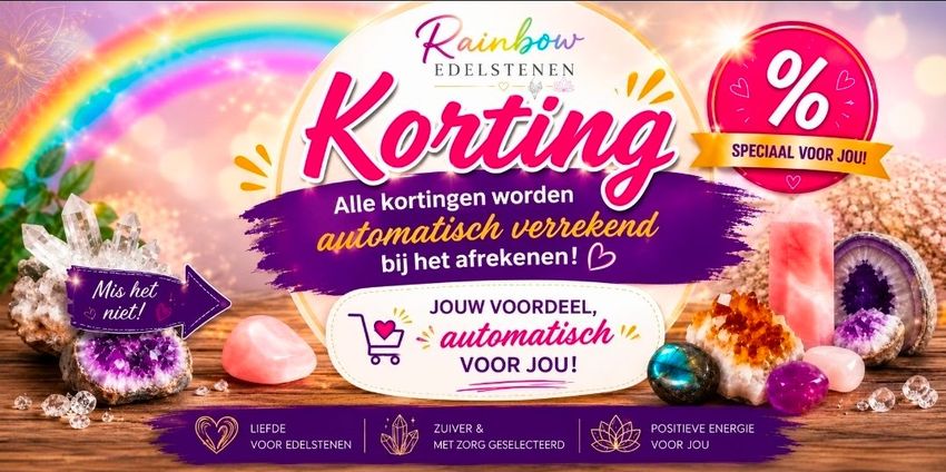 Kleurrijke afbeelding voor automatische korting bij rainbow edelstenen