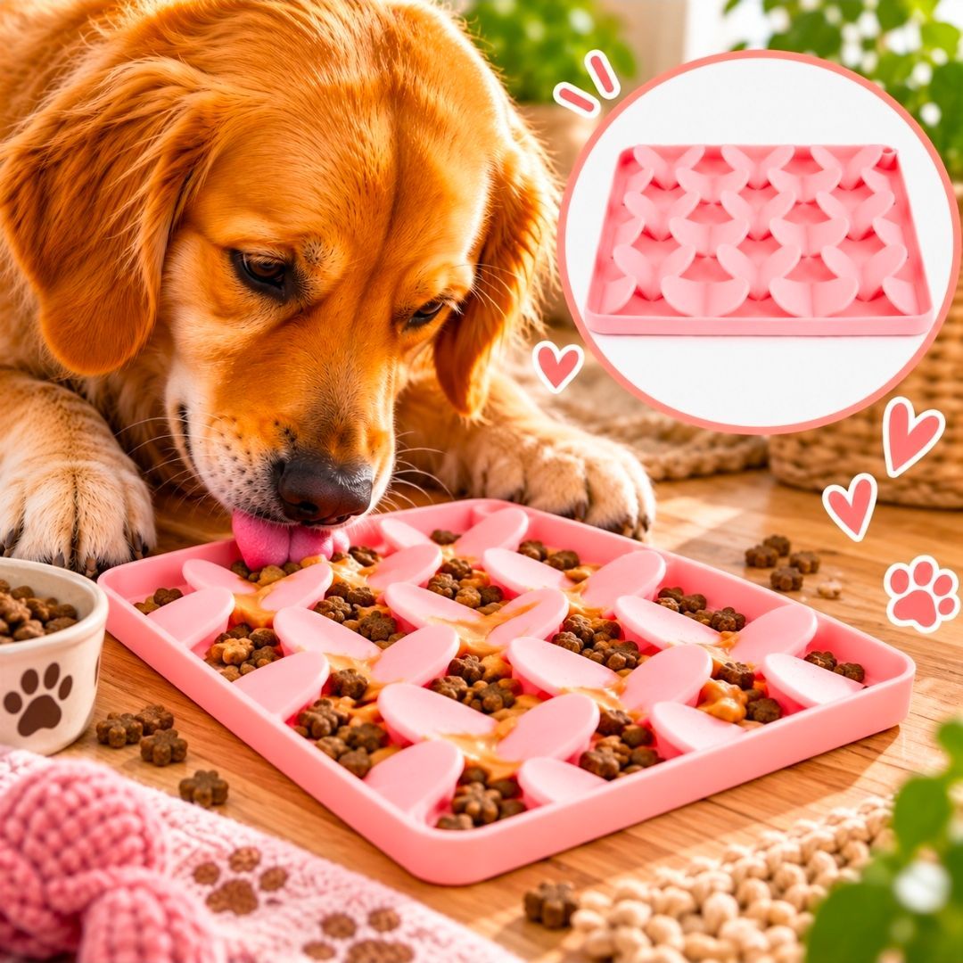 Pink Lick Mat for Dogs & Cats - 20 cm