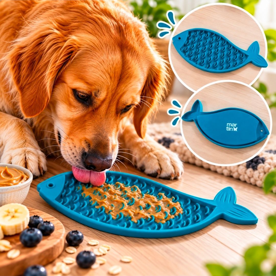 Silicone Fish Lick Mat Blue - 28.5 cm