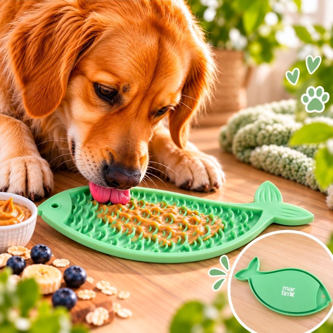 Lick Mat Fish Silicone Green - 28.5 cm