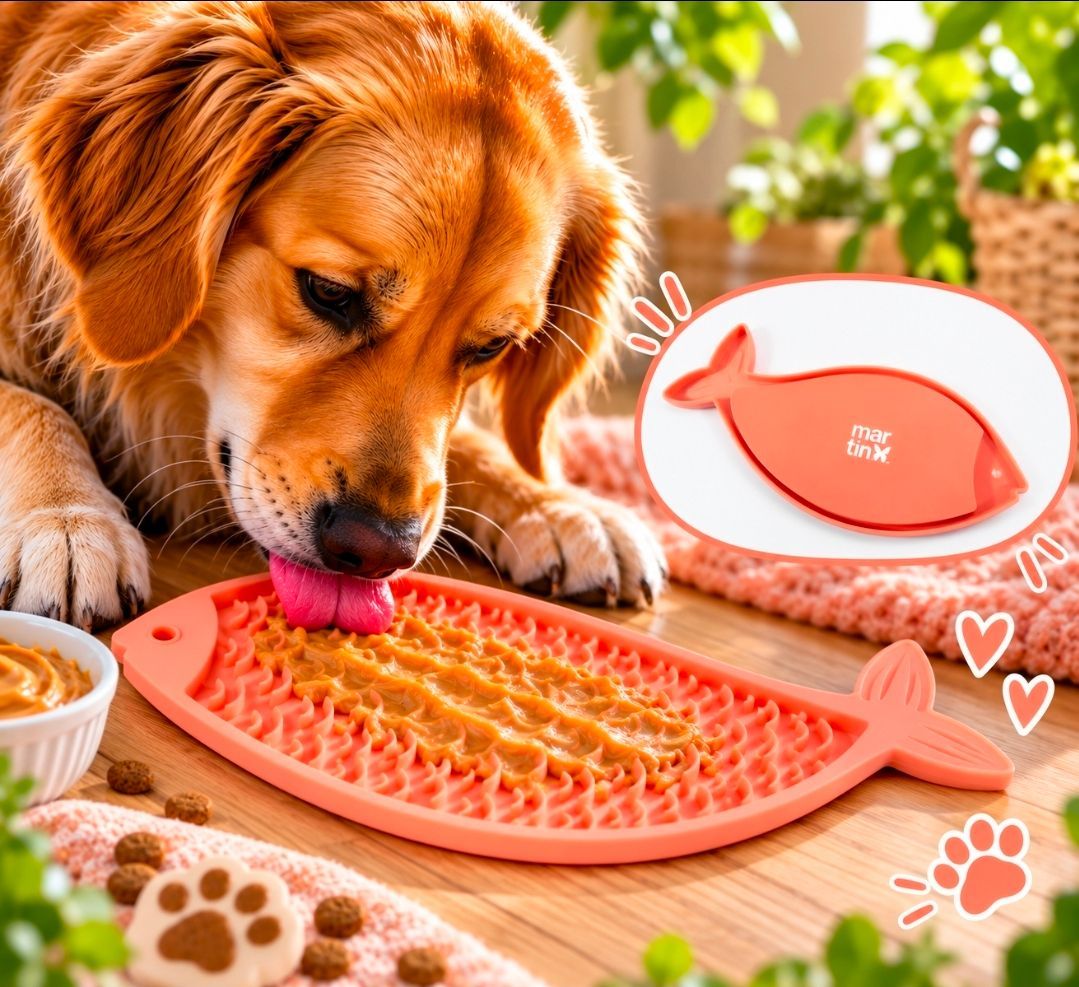 Martin Silicone Fish Lick Mat Pink - 28.5 cm