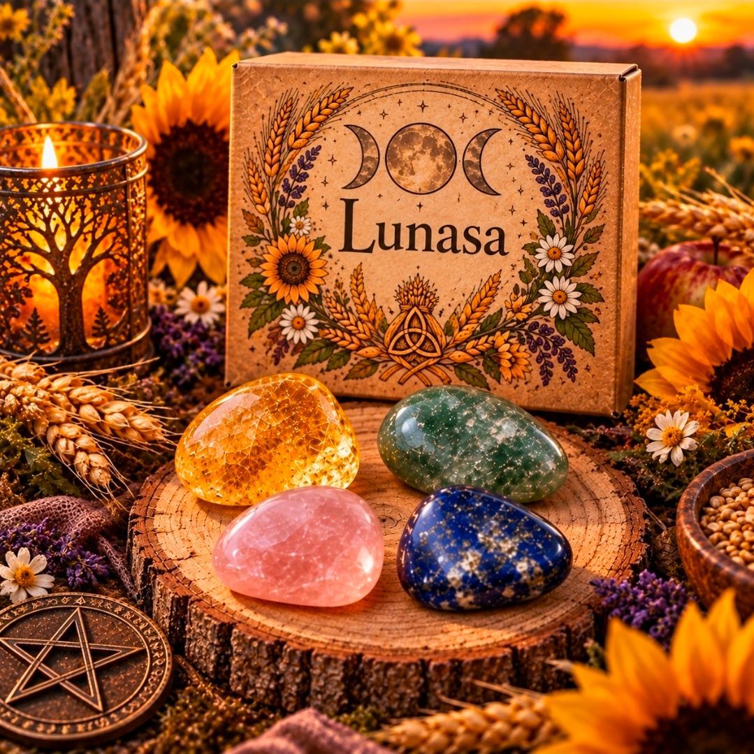 LUNASA / Edelstenen Set met Citrien, Groene Aventurijn, Rozenkwarts en Lapis Lazuli
