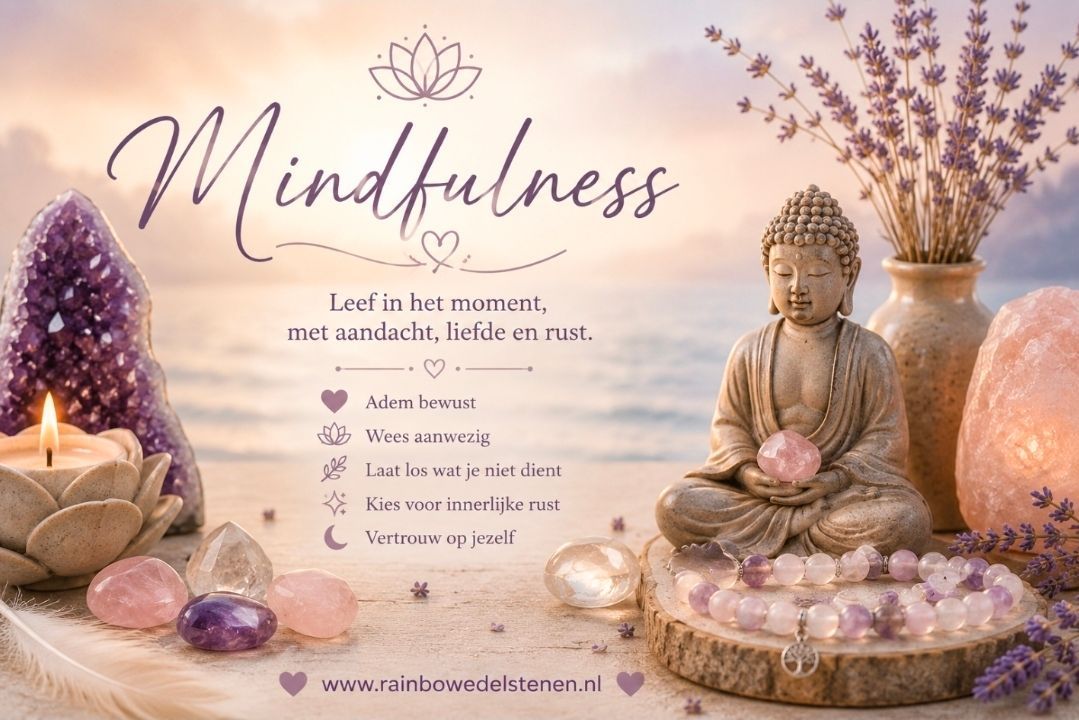 mindfulness met rainbow edelstenen
