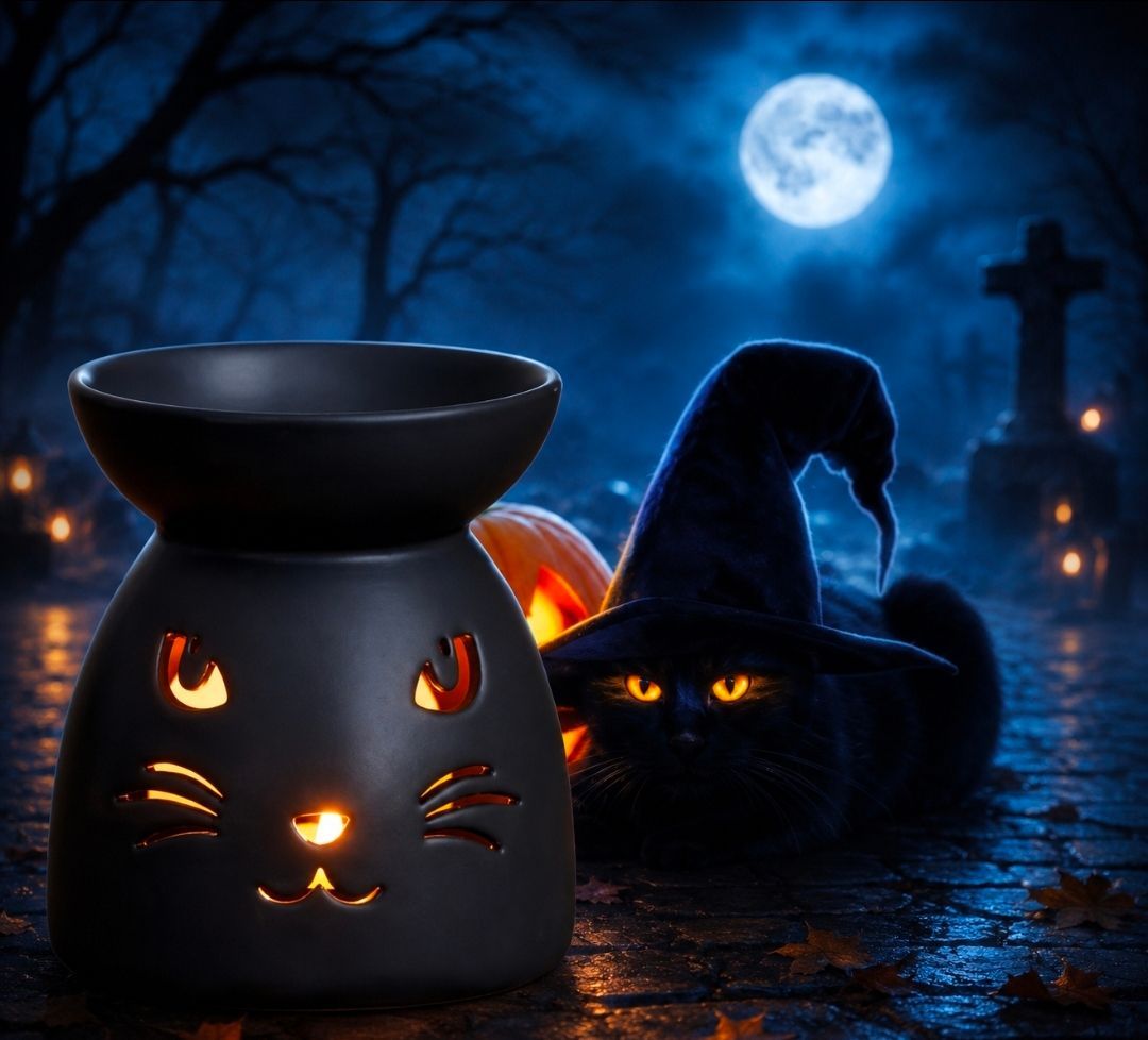 Oil Burner / Wax Heater Black Cat