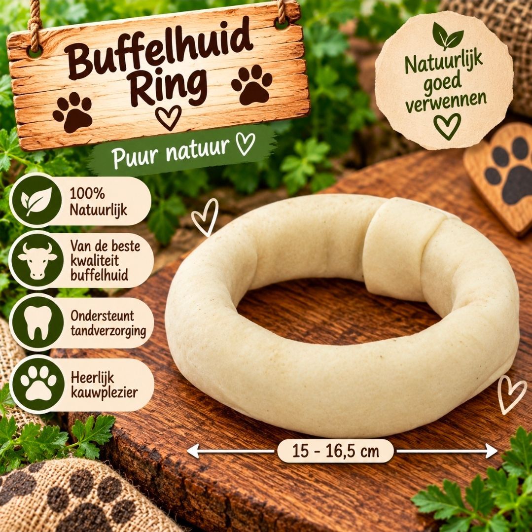 Ring Wit Petsnack 15-16,5 cm, 2 st