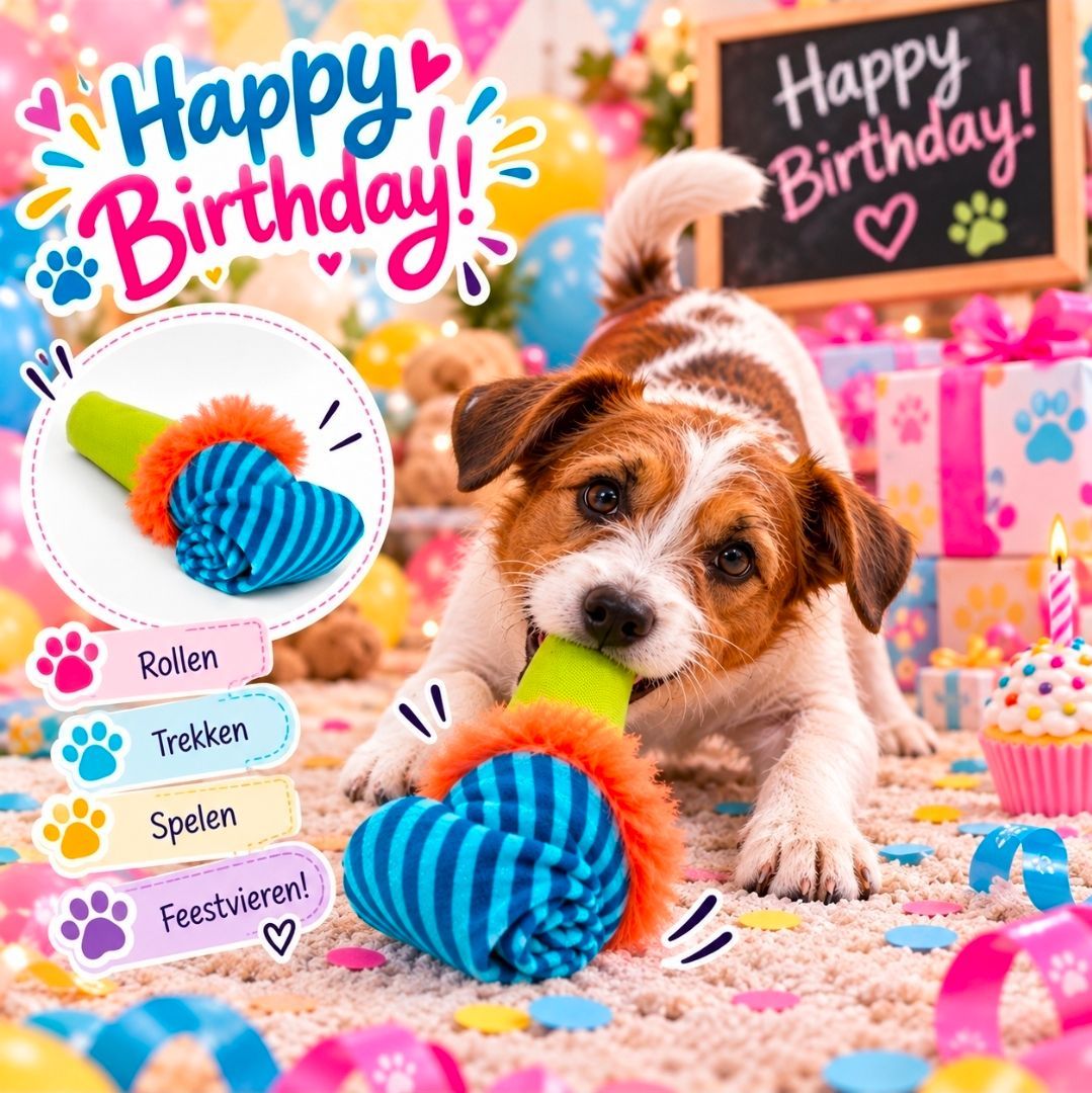 Roll Over Party Blower Birthday Plush,BARK - 38 cm