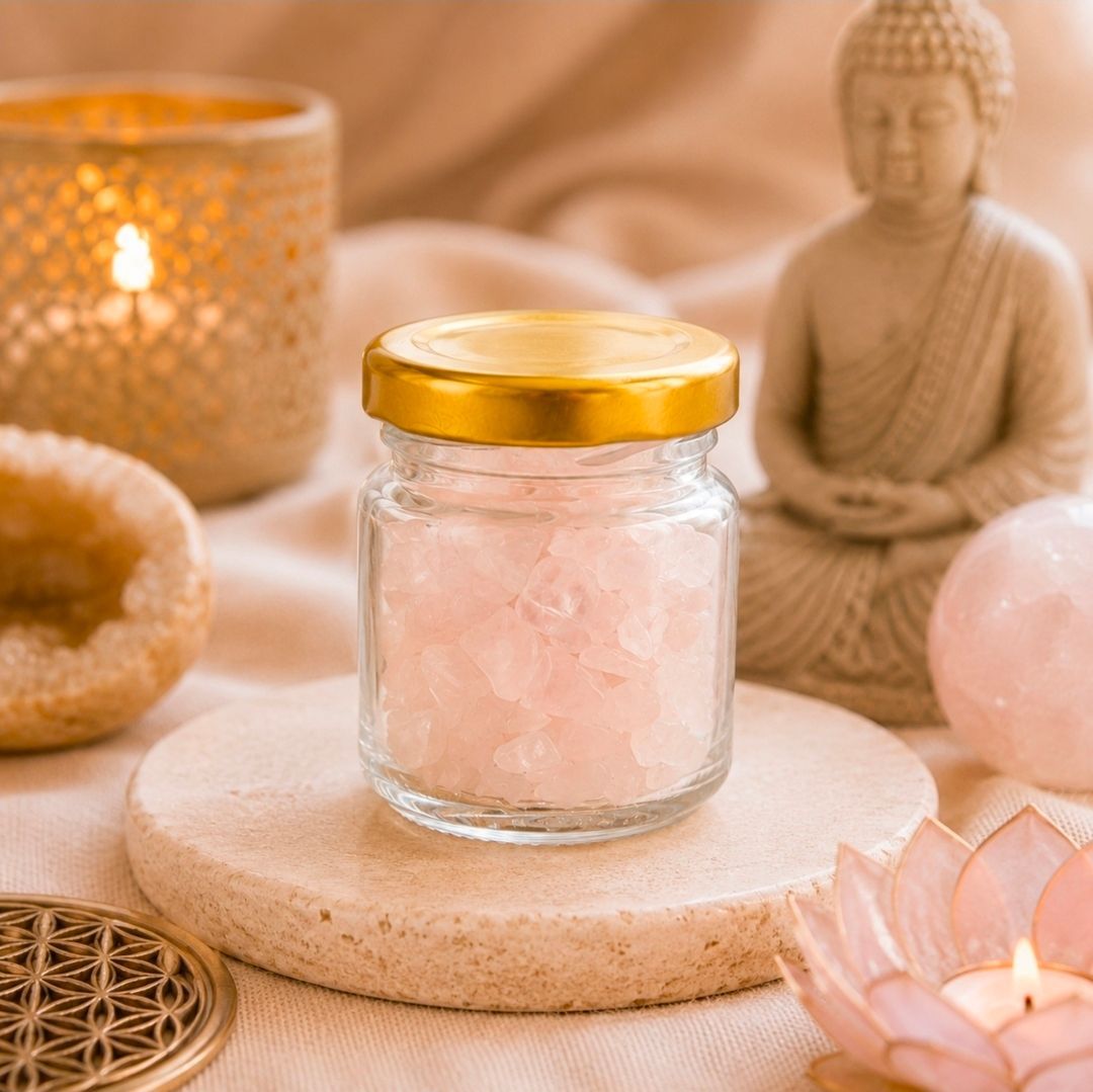 Rose Quartz Gemstones in a Jar - 60 grams