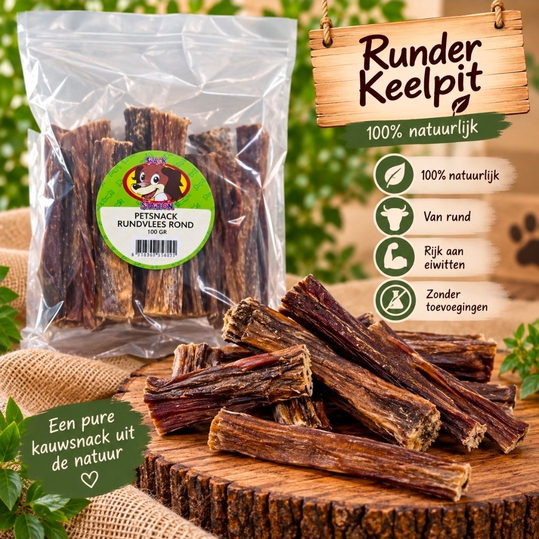 Rundvlees Rond Keelpit Petsnack - 100 gram