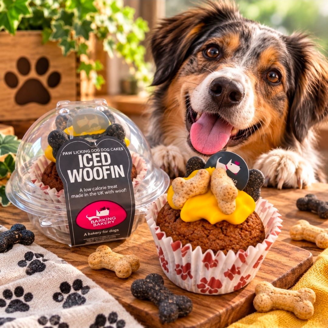 The Barkin Bakery Carob Woofin - Geel Glazuur
