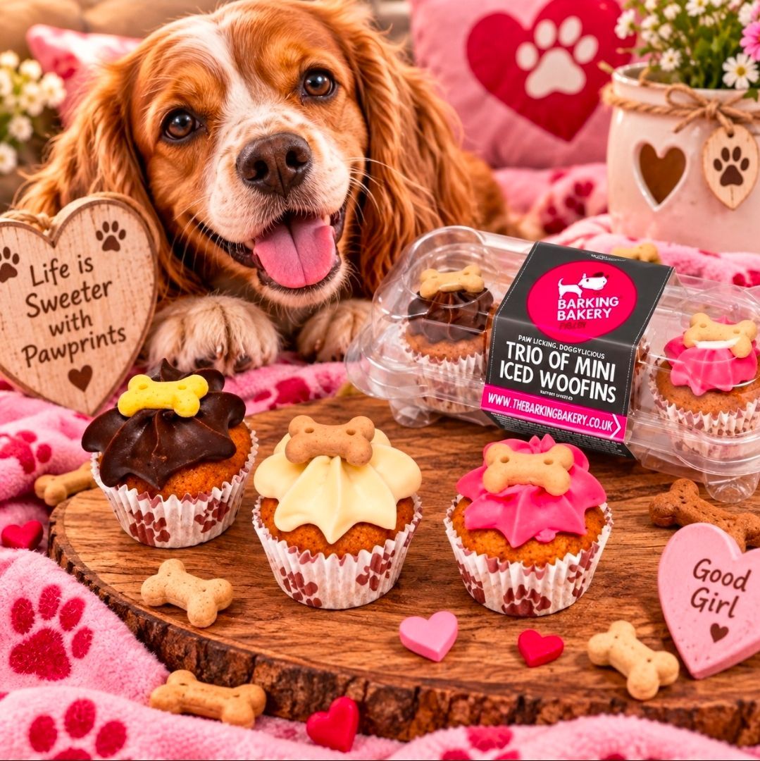 The Barkin Bakery Mini Iced Woofins - Vanilla & Carob Trio Assorti