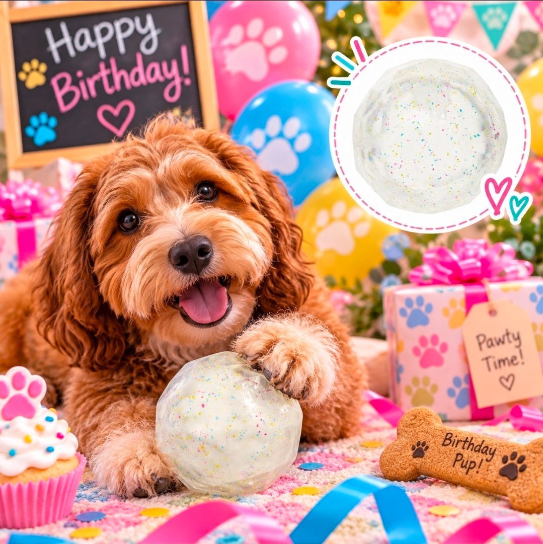 Throw Some Glitter Ball Birthday Super Chewer, BARK - 8 cm
