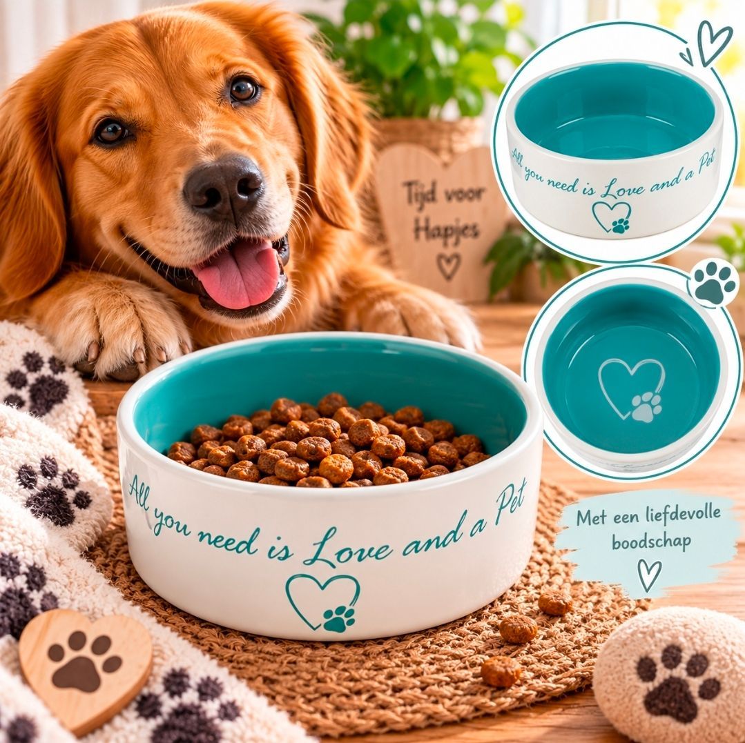 Trixie Voer/ Drinkbak Pets Home Petrol - 12 cm