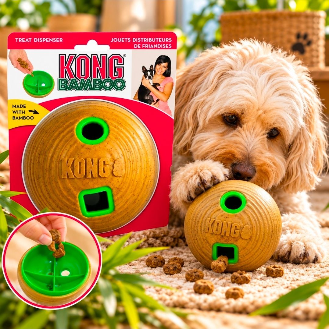 Treat Dispensing Ball - KONG Bamboo Feeder Ball - 12 cm