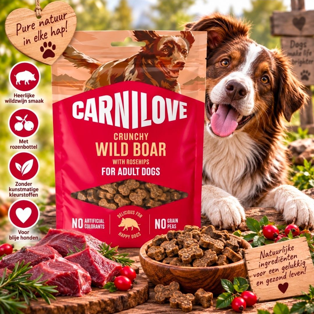 Wild Zwijn/ Rozenbottel Carnilove Crunchy Snack - 200 gr