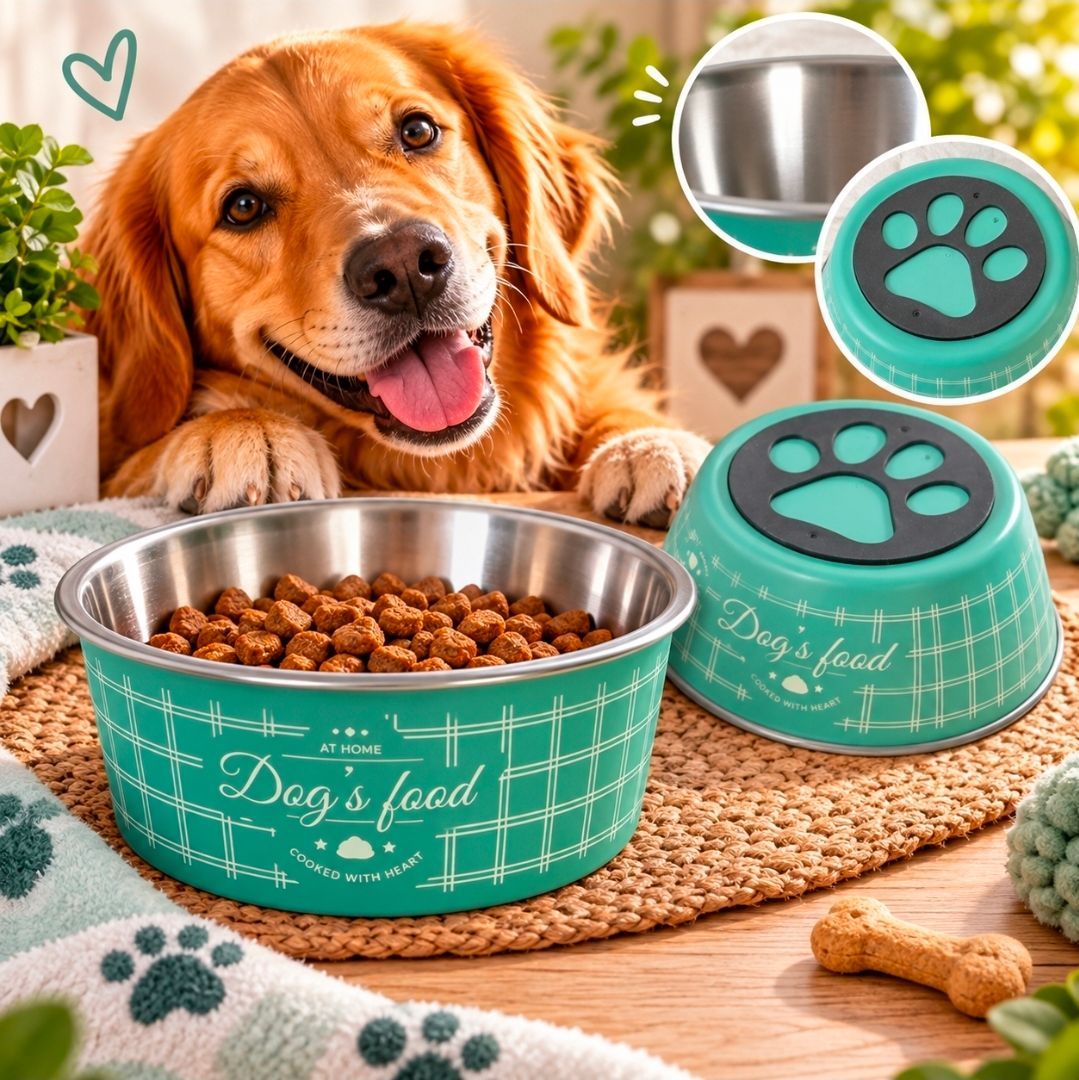 Zolux Food Voer/ Drinkbak Hond Groen - 15 cm