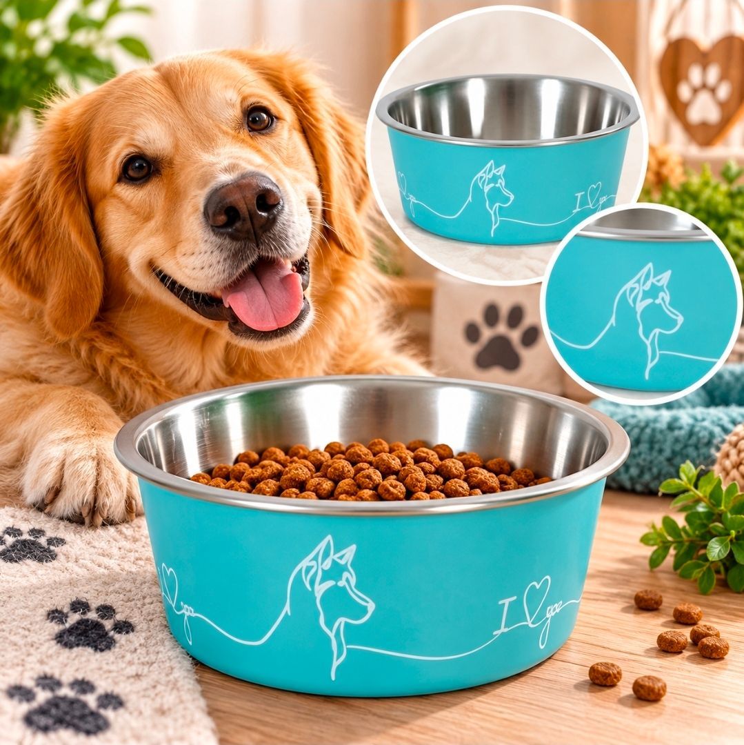 Zolux Love Voer/ Drinkbak Hond Blauw - 20,6 cm