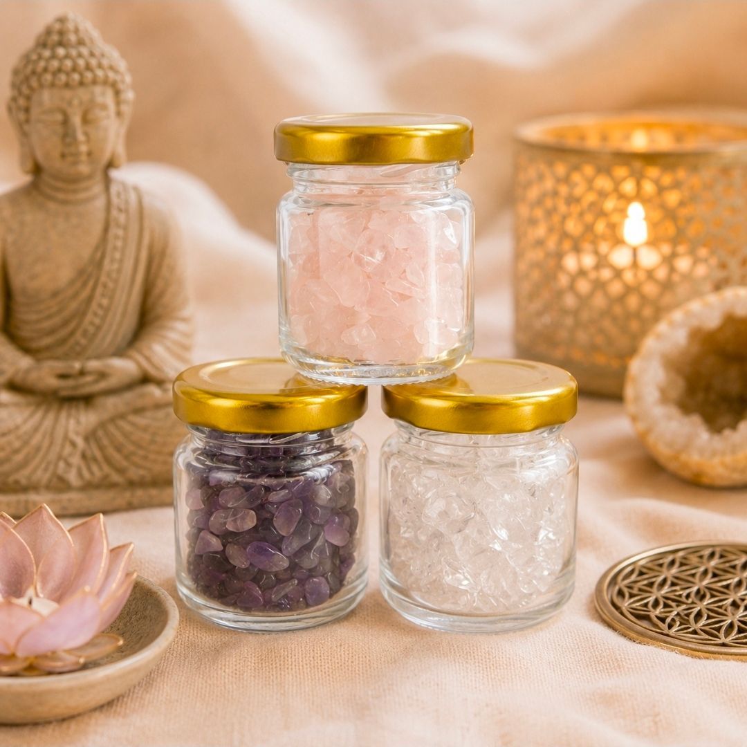 'Golden Triangle' gemstones in a jar - 3x60 grams