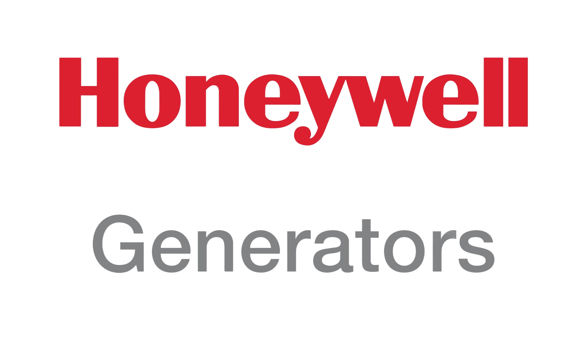 Honeywell Generators logo with red and gray text on a white background
