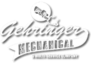 Gehringer Mechanical logo with a wrench and gear, black and gray on white background