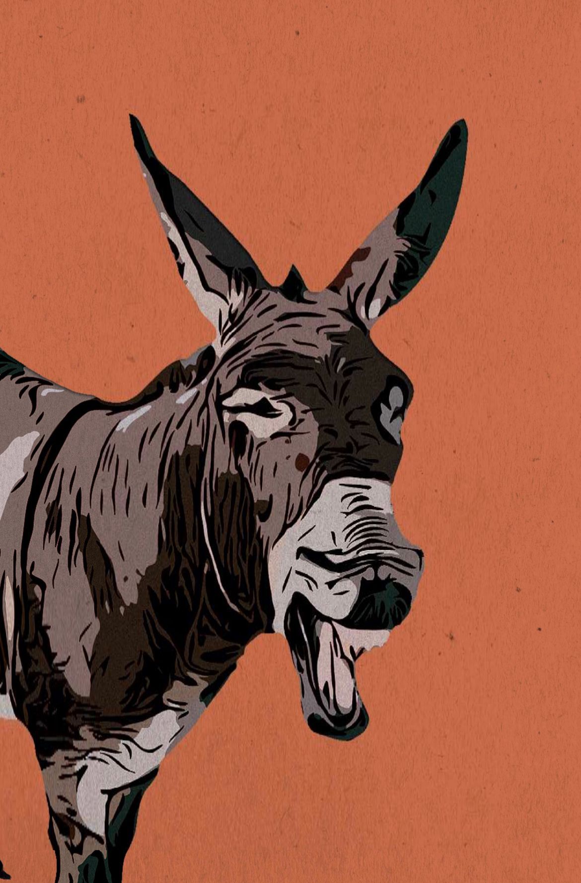 A graphic image of a donkey.