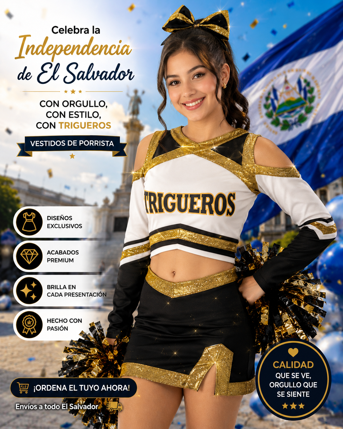 vestido de cachiporrista estilo moderno