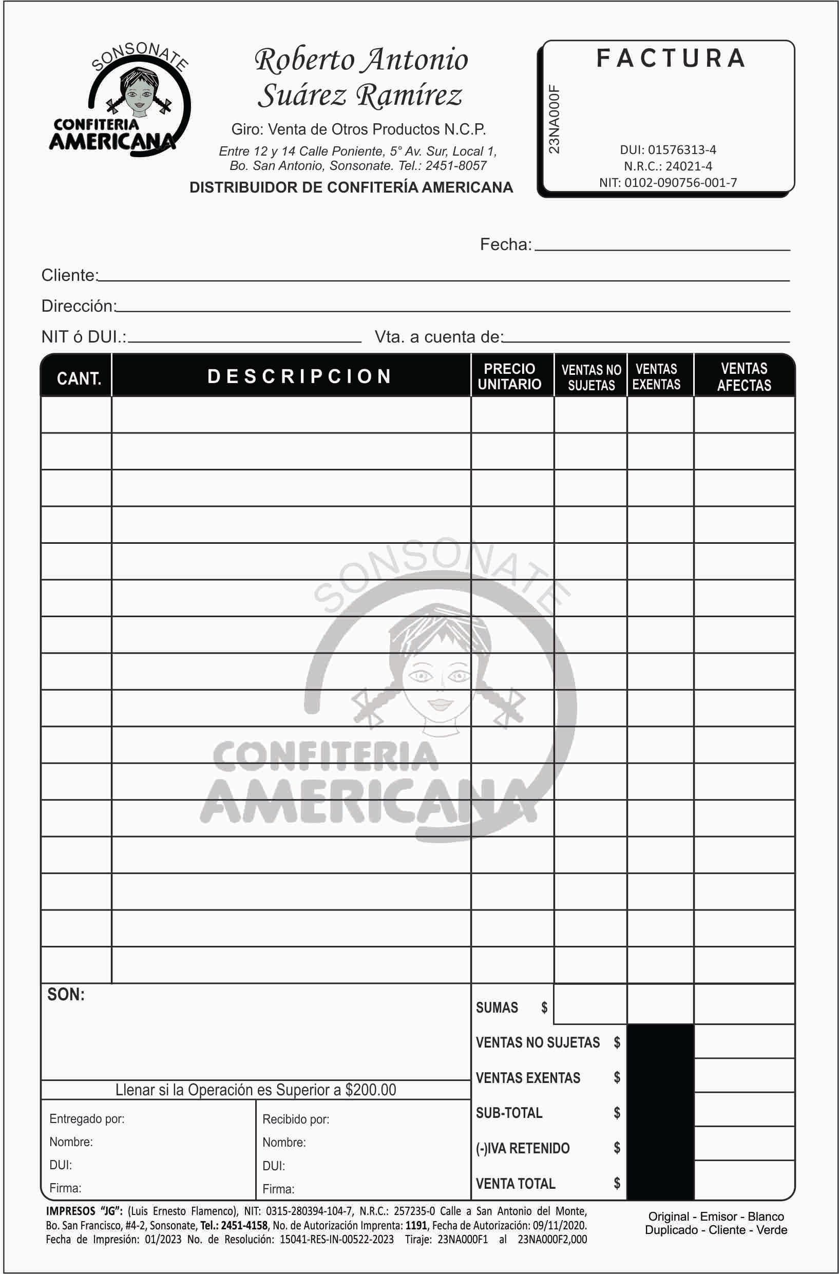 facturas de consumidor final 