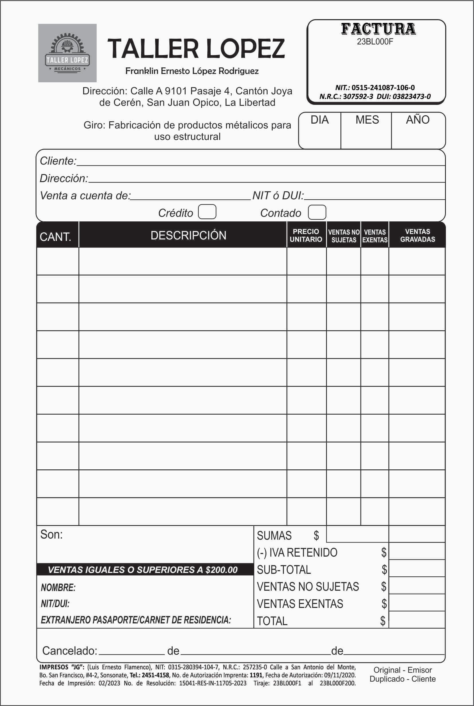 factura de consumidor final 