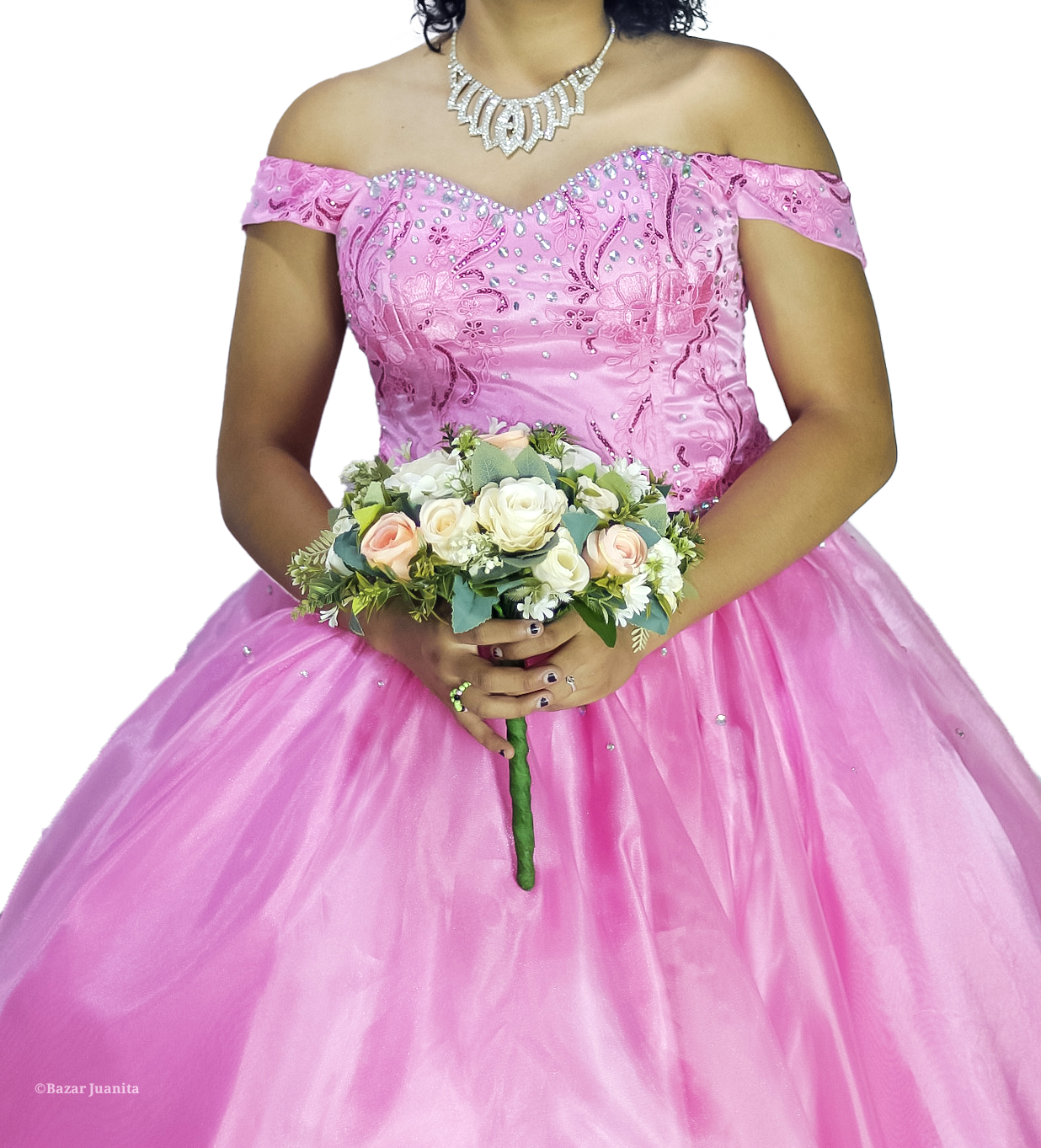 vestido de quinceañera color rosado pastel