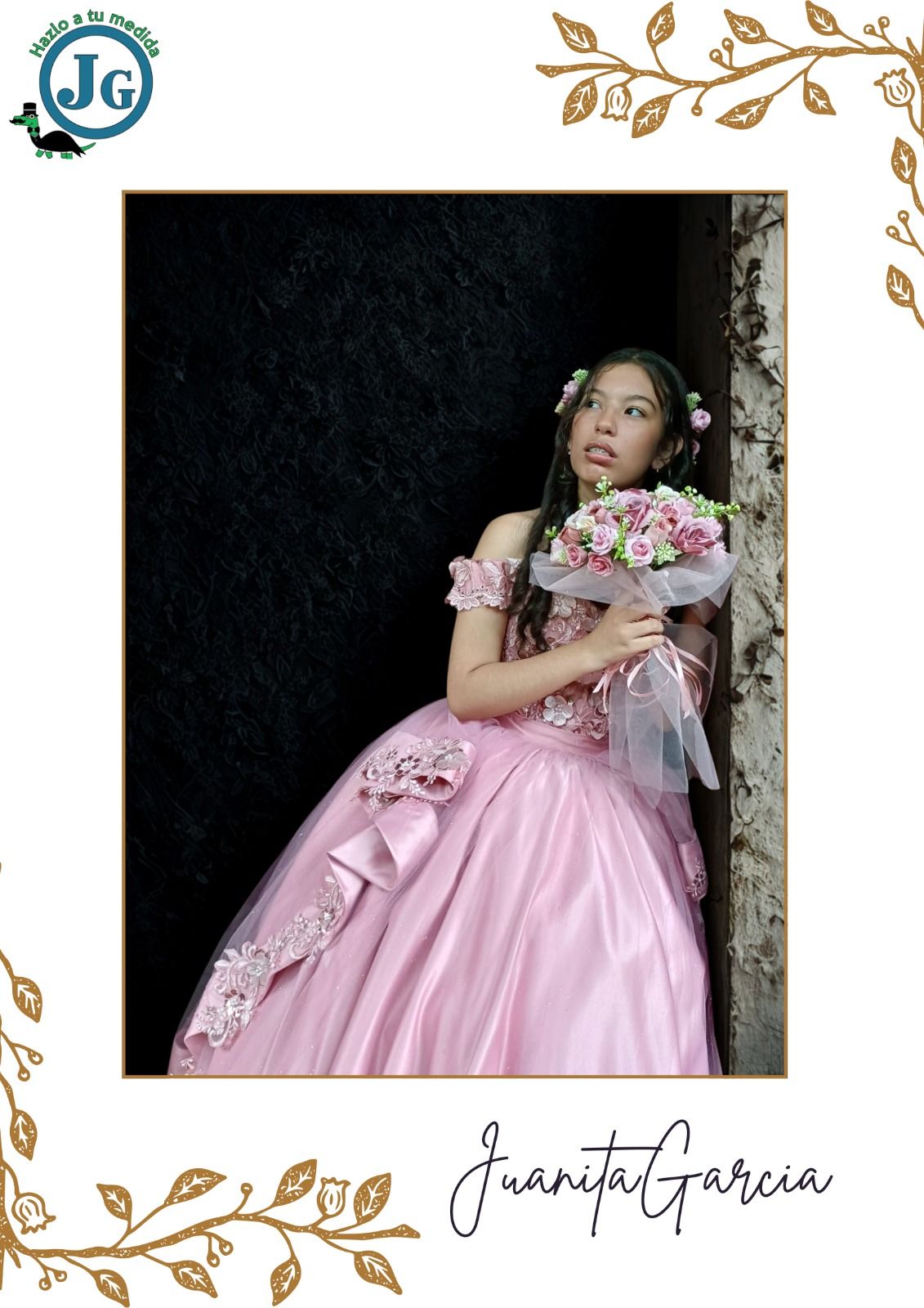 Vestido de quince años color rosa 