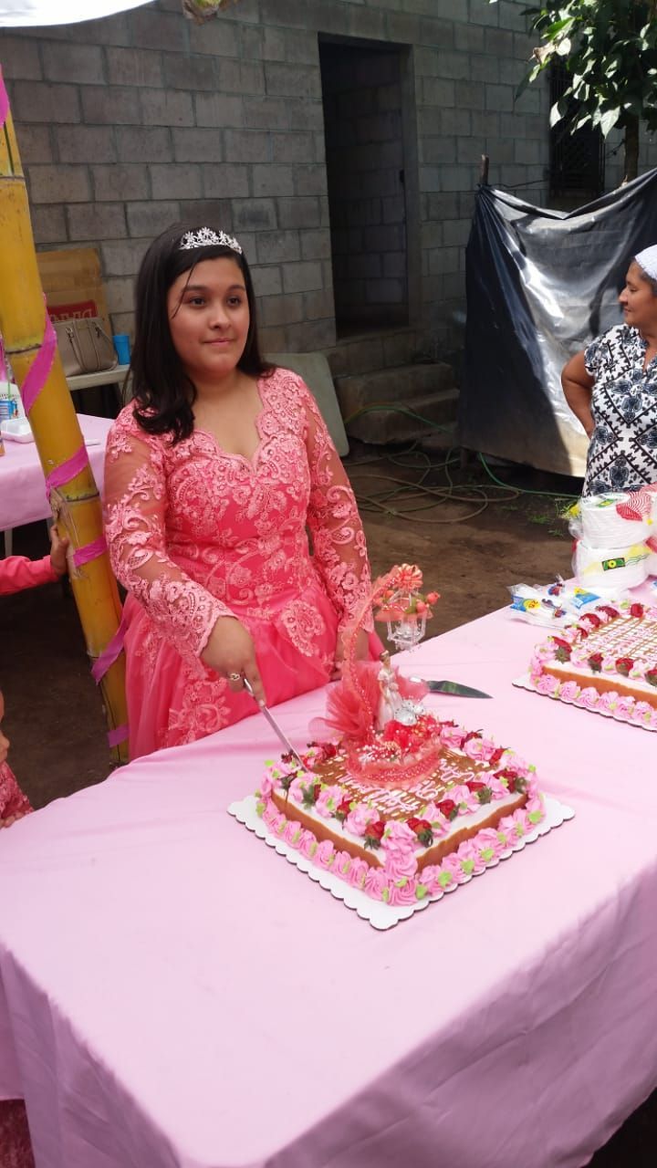 vestido de quinceañera color salmón