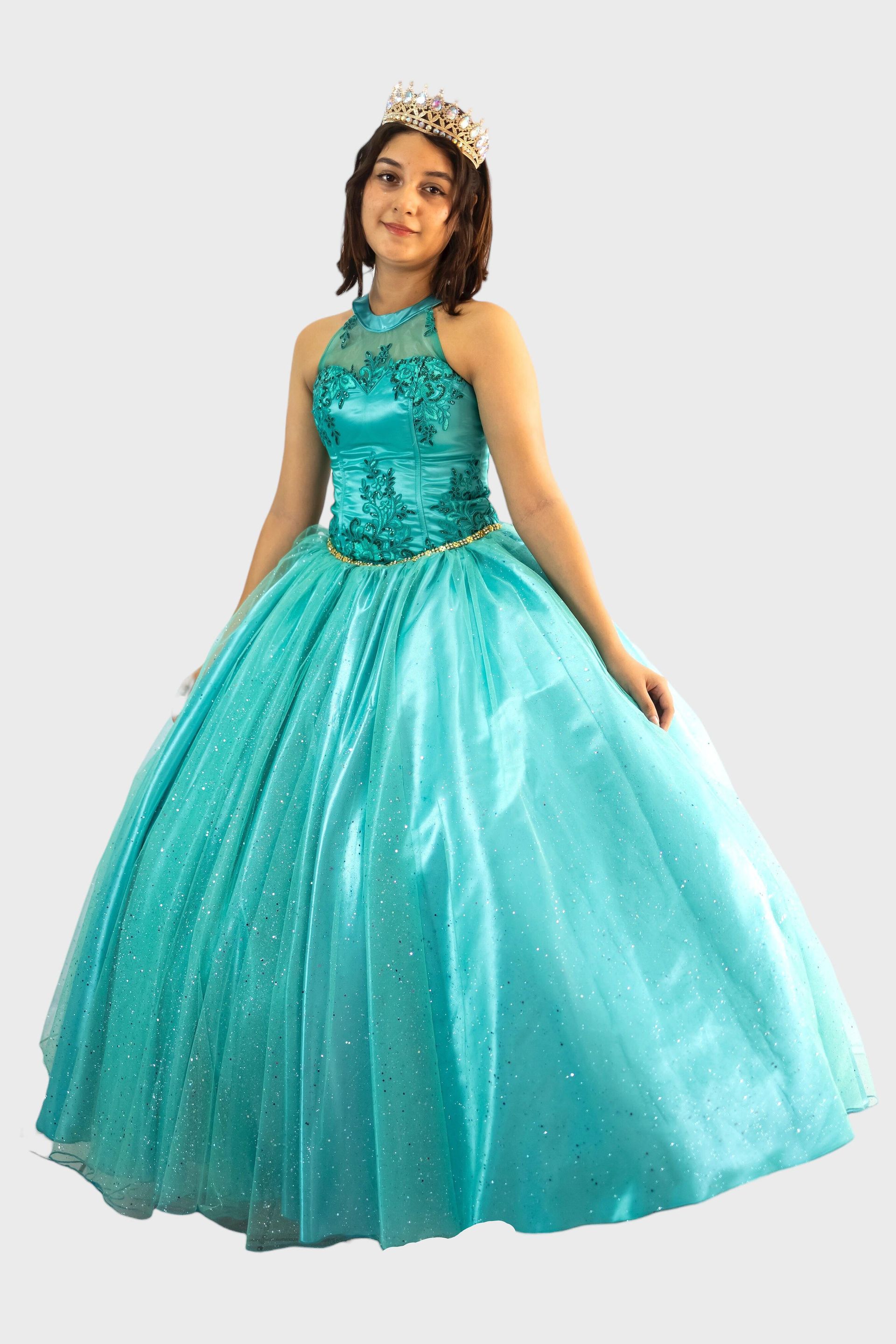 vestido de quinceañera color verde menta