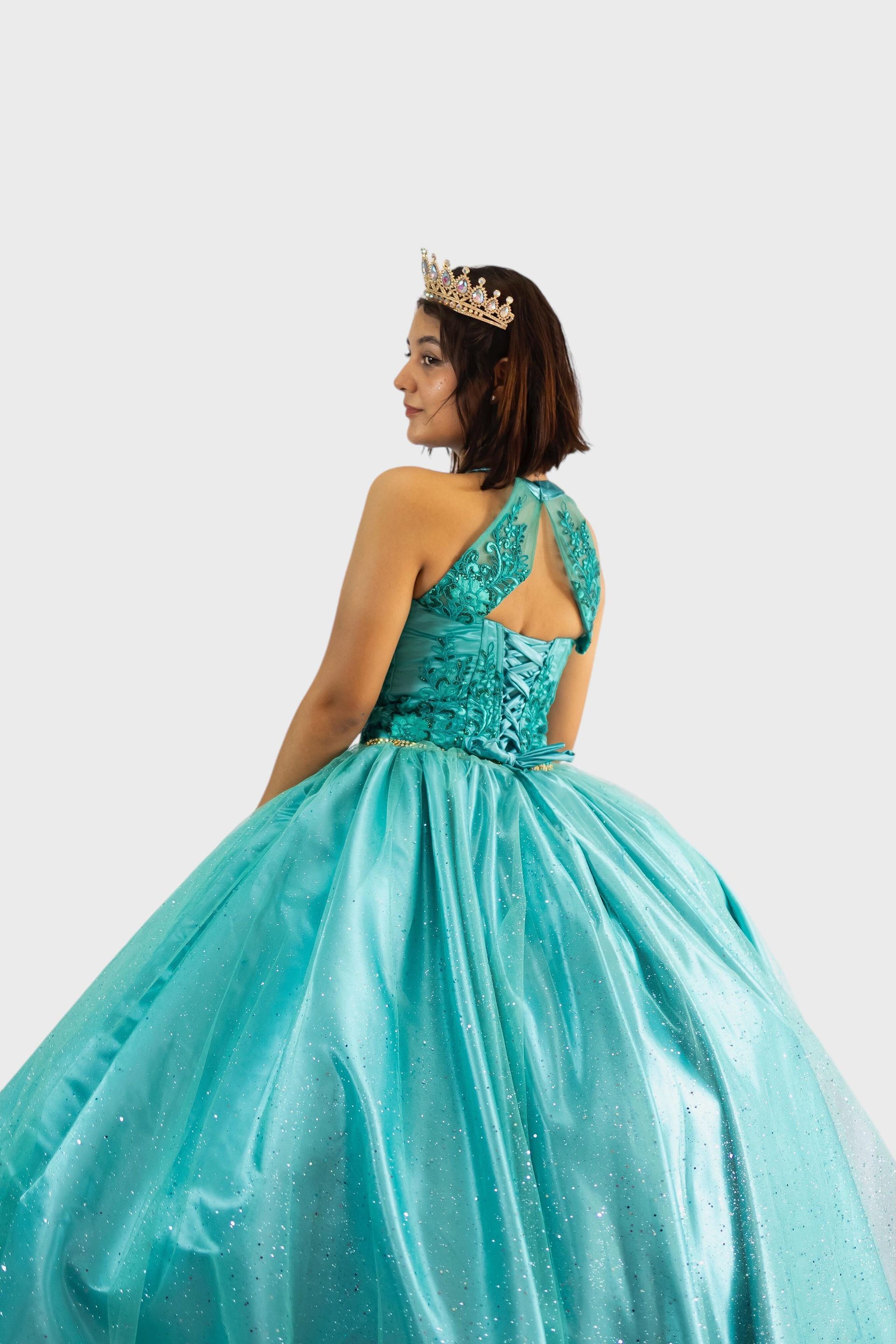 vestido de quinceañera color verde menta
