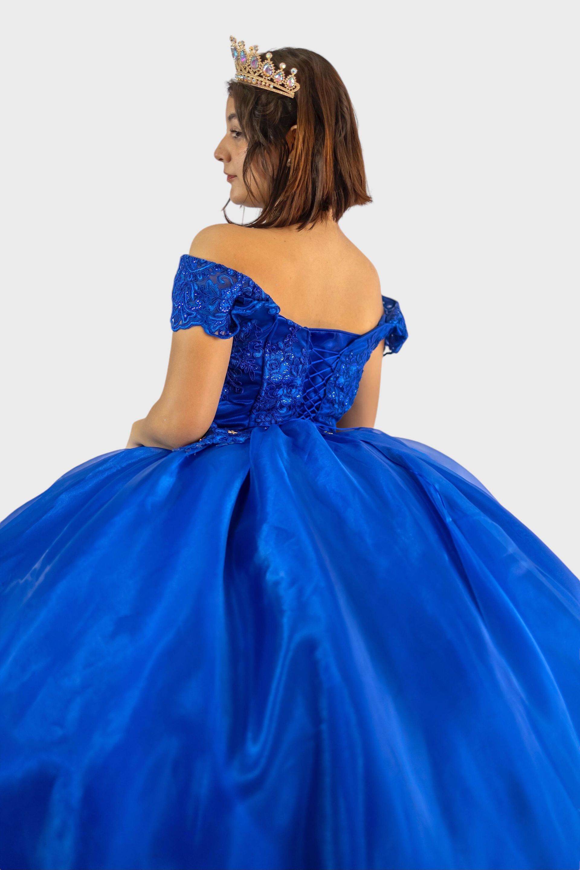 vestido de quinceañera color azul