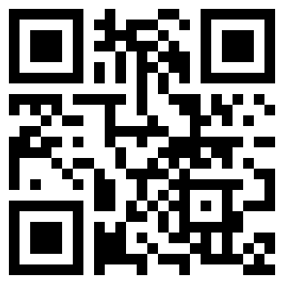 Ein schwarz-weißer QR-Code auf weißem Hintergrund