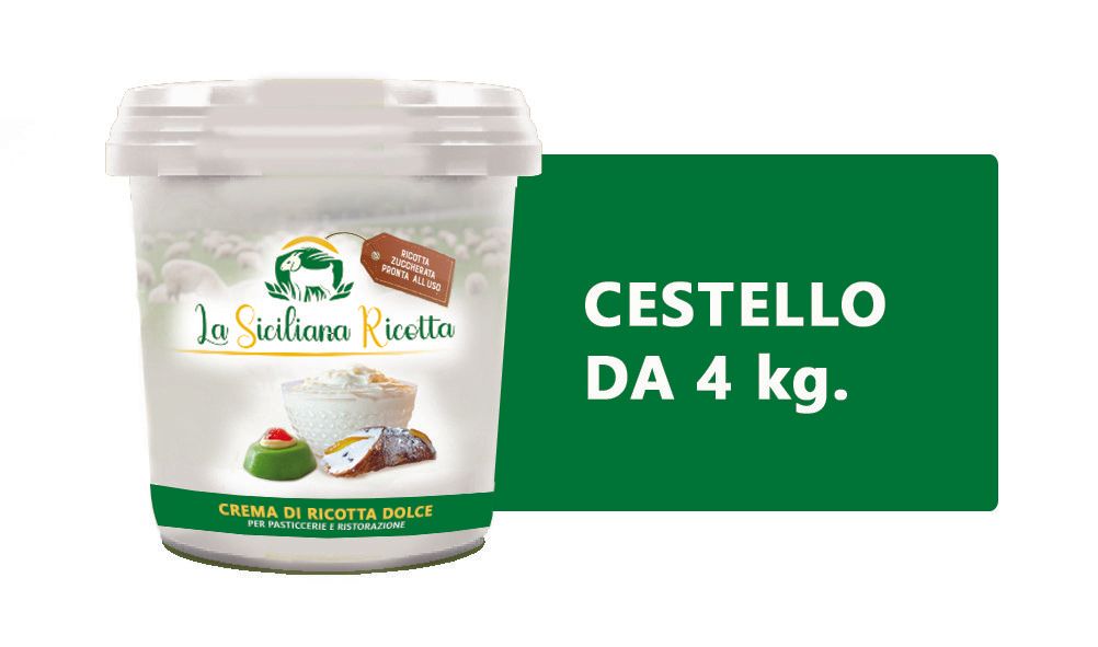 cestello da 4 kg di ricotta siciliana