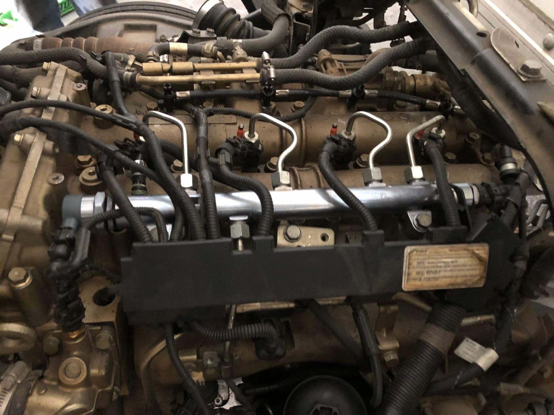 A close up of the inside of a car engine