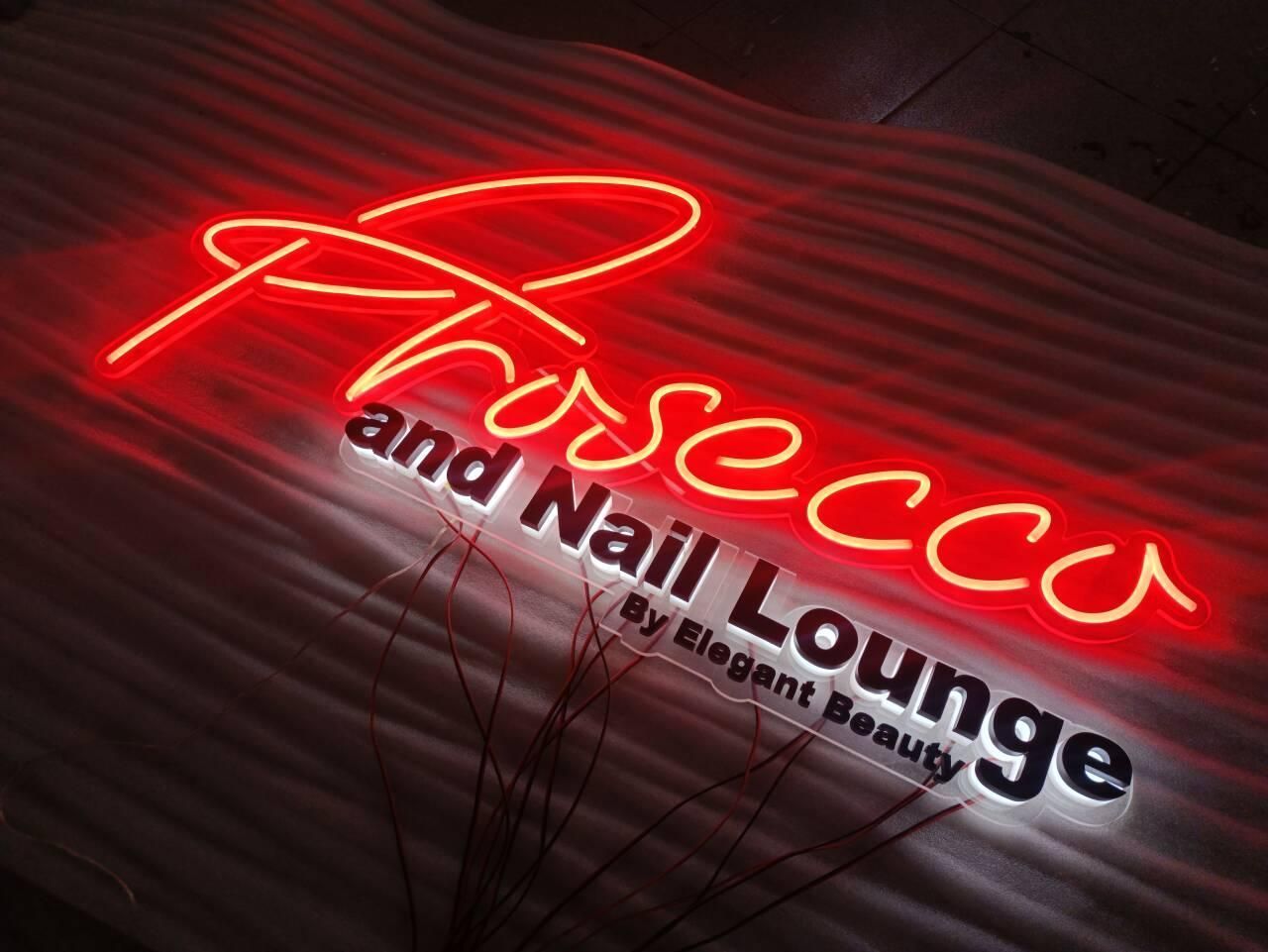 A Neon Sign for Prosecco and Nail Lounge by Elegant Beauty — Signworld In Mitchell, ACT