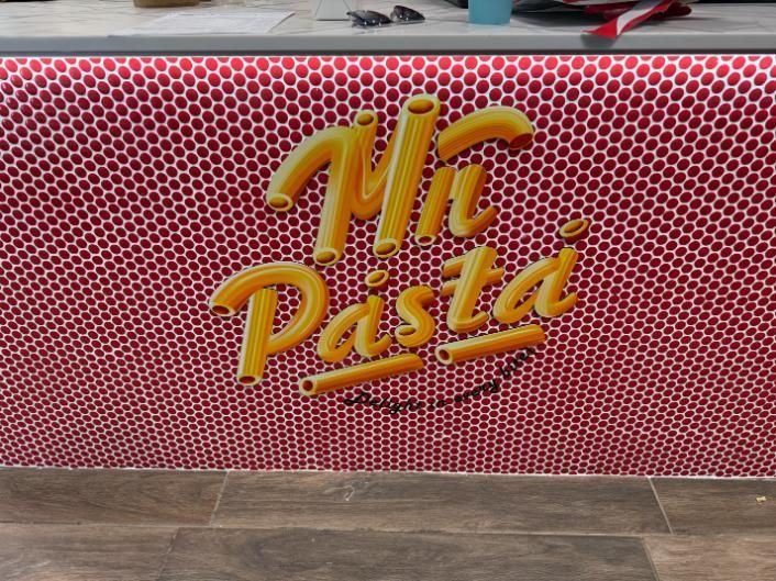 A red and yellow sign for mr. pasta — Signworld In Mitchell, ACT