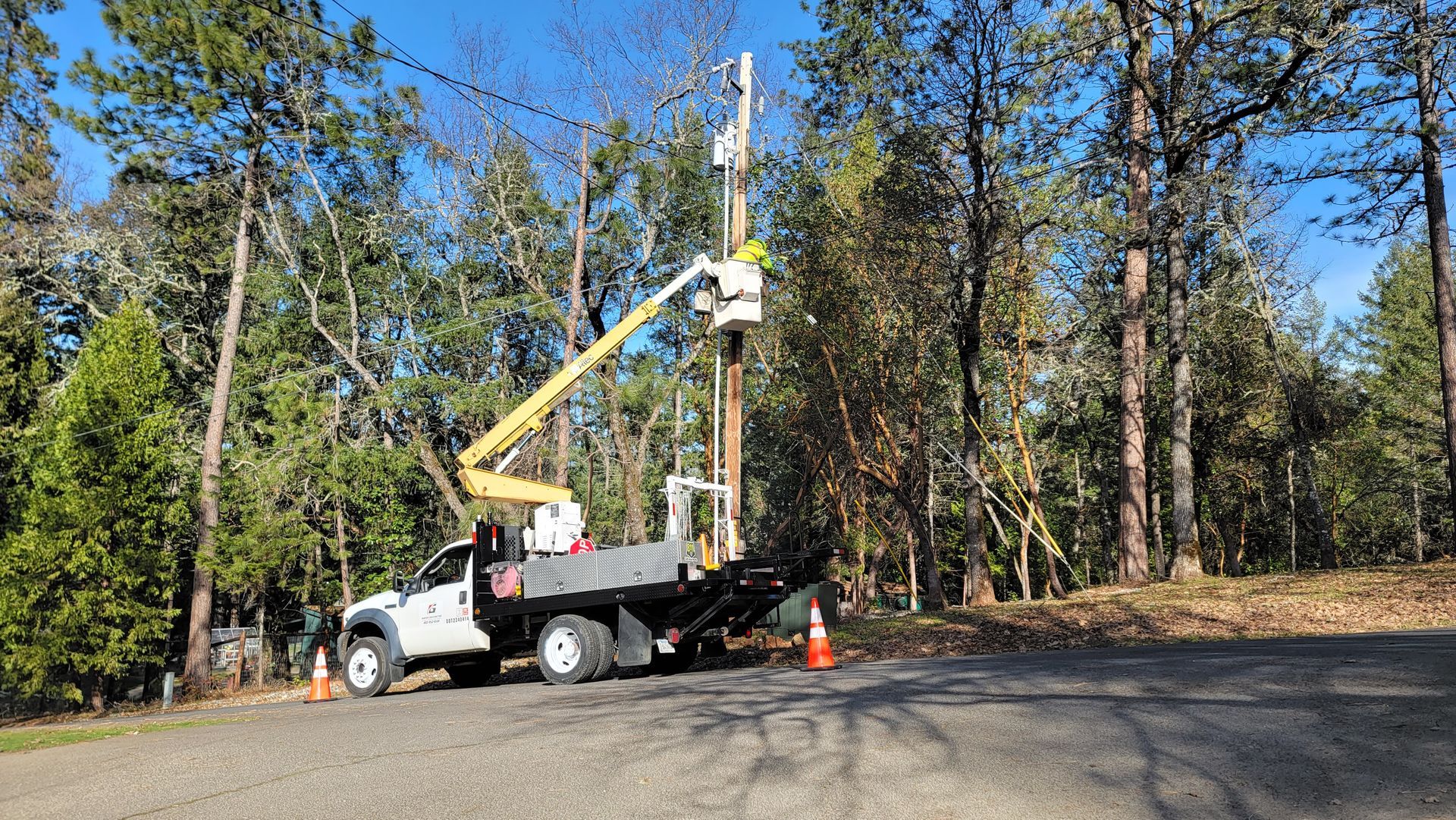 Founder Justin Geiger overseeing telecommunications utility construction in Oregon