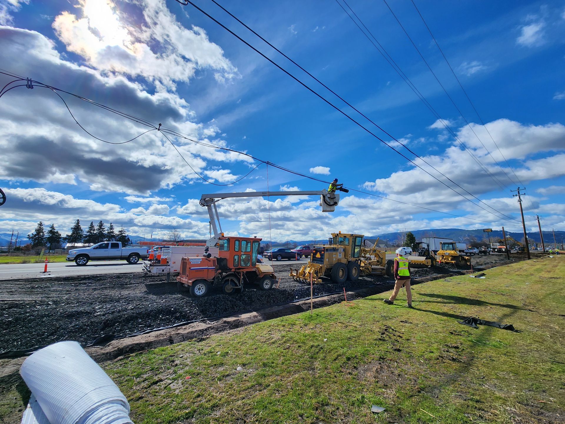 Grover Construction LLC team performing pole inspections in Washington state