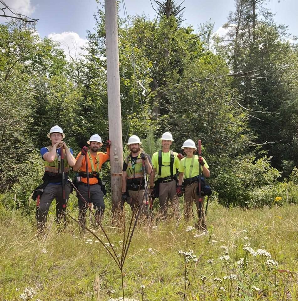 Grover Construction LLC team performing pole inspections in Washington state