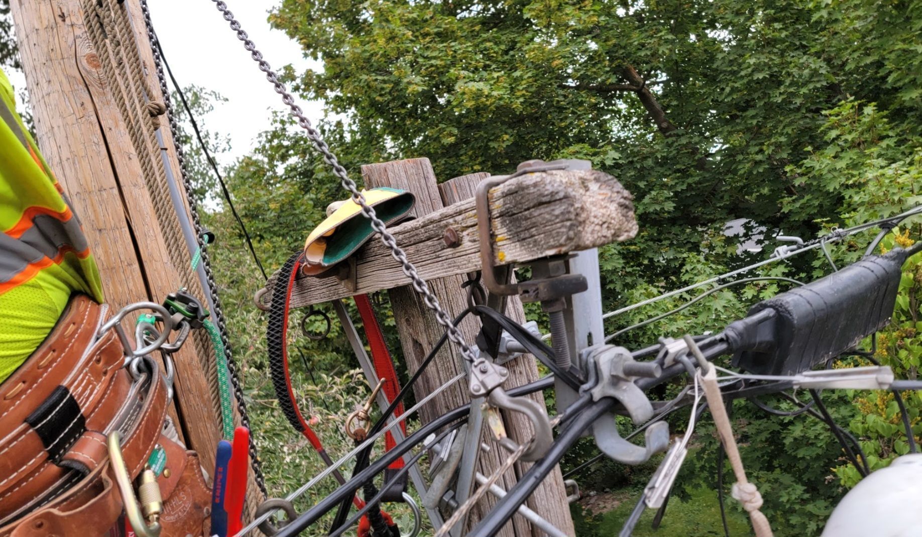 Grover Construction LLC team performing pole inspections in Washington state