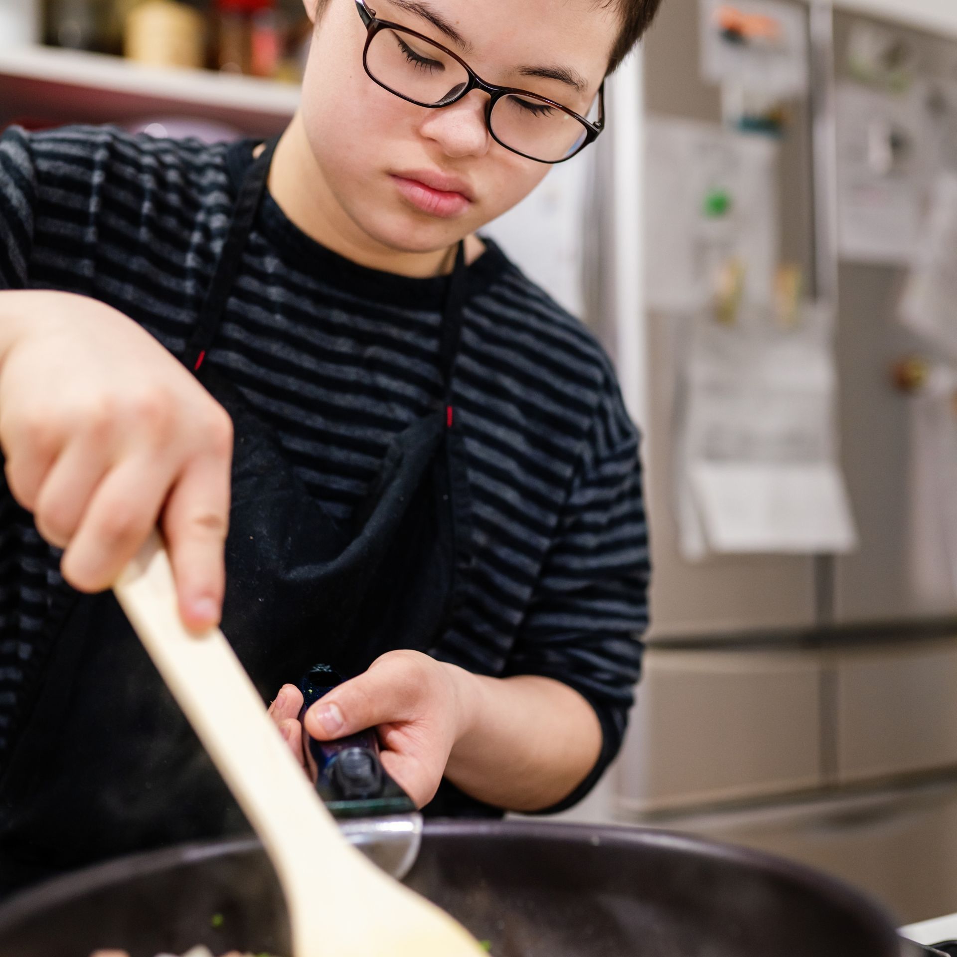 Young man cooking