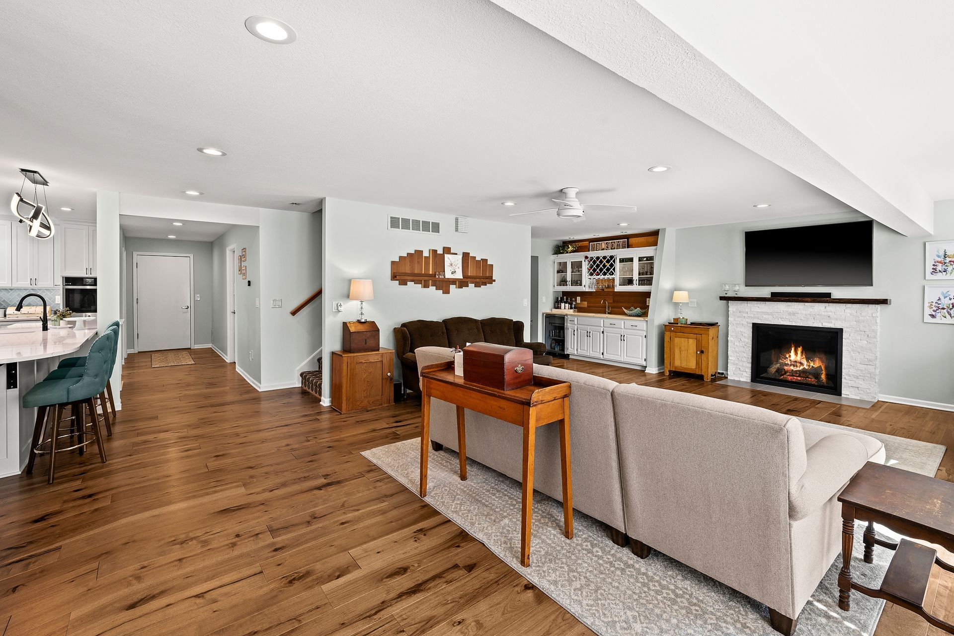 Remodeled living room by Gartman Remodeling in Kansas City