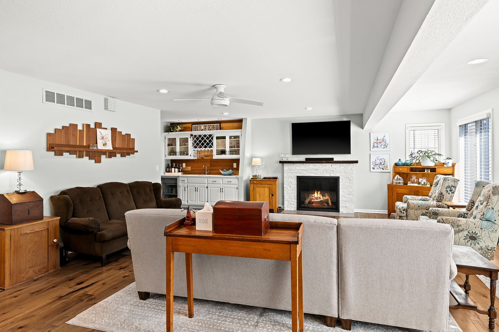 Remodeled living room by Gartman Remodeling in Kansas City