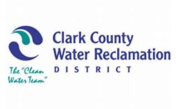 Clark County Water Reclamation District logo with blue and green circular mark and “The Clean Water Team” tagline