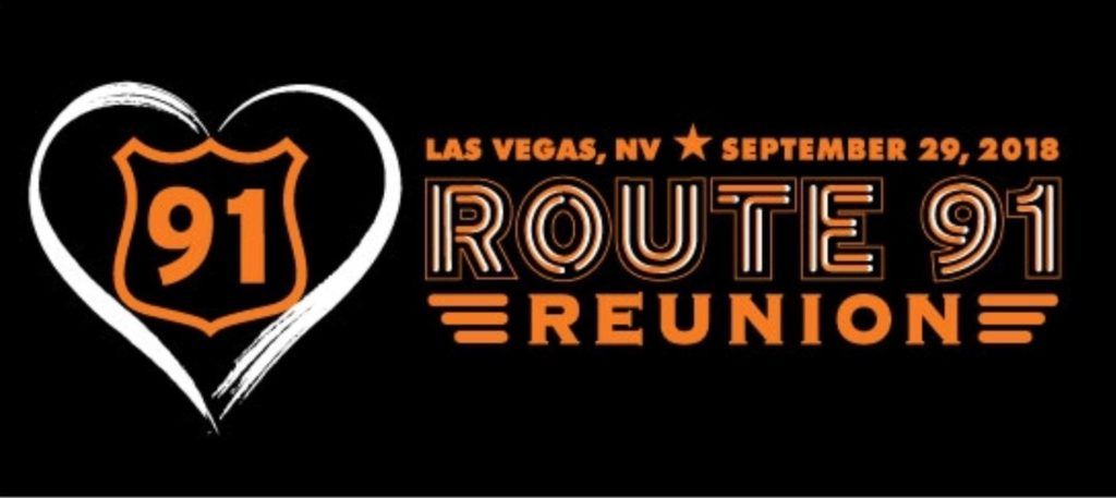 Route 91 Reunion logo with orange and white text and a shield icon, Las Vegas, NV, September 20, 2018