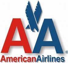 American Airlines logo with red and blue stylized “AA” and eagle icon