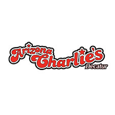 Arizona Charlie's Decatur logo in red and black script on a white background